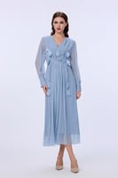 فستان شيفون سماوي