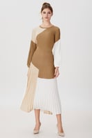 فستان صوف مقلم