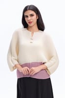 بلوزة بليسية بيج و بنفسجي
