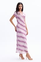 فستان موف مموج