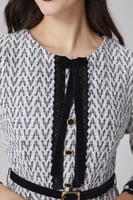 فستان تويد رصاصي