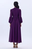 فستان شيفون بثنيات محددة