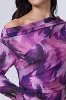 فستان فوشي مطبوع