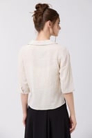 بلوزة كتان ببج