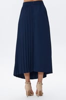 تنورة كحلي ميدي بلسية جانبي