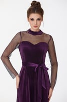 فستان مخمل مع شبك كريستال