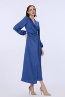 فستان ستان كحلي