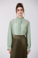 بلوزة شيفون ناعم اخضر