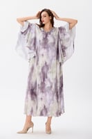 جلابية ستان بليسيه بألوان هادئة