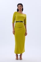 فستان كريب اخضر