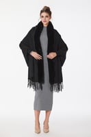 شال صوف مع فرو