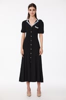 فستان صوف ناعم بحياكة بارزة