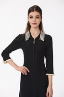 فستان استرتش اسود مع كلف