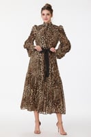 فستان شيفون نقشة الفهد