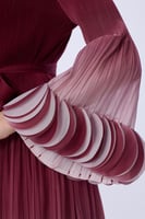 فستان بليسيه بتدرج العنابي