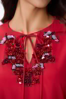 جلابية كريب مع ترتر