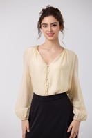 بلوزة كتان بيج