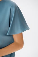 جلابية ستان ازرق بترولي