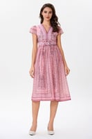 فستان شيفون بنقشة تقليدية