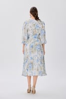 فستان شيفون اوف وايت بنقشة الورد