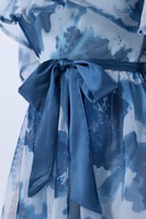 فستان تول شبك بالوان الازرق