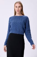 بلوزة صوف ازرق