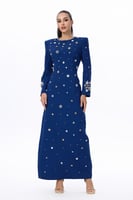 فستان كحلي مطرز