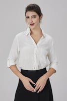 بلوزة كتان اوف وايت مع جيب