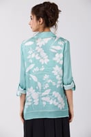 بلوزة ساتين تركواز