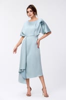 فستان ساتين ازرق سماوي