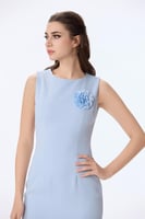 فستان كريب مع لؤلؤ