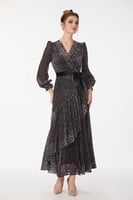 فستان طبع مخمل نقشة الفهد