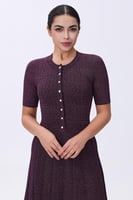 فستان موف استرتش بأزرار أمامية