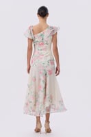 فستان بيج بنقشة الزهور