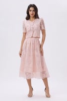 طقم وردي تنورة وبلوزة دانتيل للعيد | Prando
