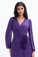 فستان شيفون لف بطيات