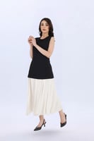 فستان كريب مع شيفون