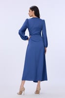 فستان ستان كحلي