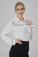 بلوزة حرير مع كلفة