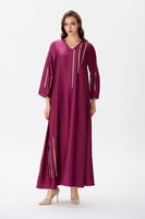 جلابية ستان بخطوط ذهبية