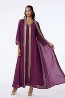 قفطان شيفون عنابي