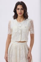 طقم أوف وايت تنورة وبلوزة دانتيل للعيد | Prando