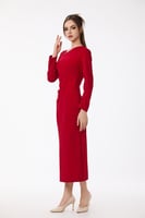 فستان كريب احمر