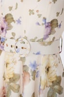 فستان كتان ناعم مع حزام عريض