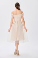 فستان اورغنزا حرير بيج