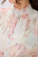 فستان شيفون بنقشة الورد