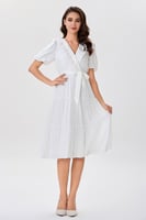 فستان سادة ميدي