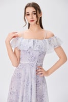 فستان اورغنزا بنفسجي بتطريز مميز