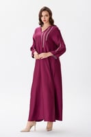 جلابية ستان بخطوط ذهبية