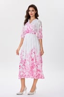 فستان شيفون بنقشة زهري